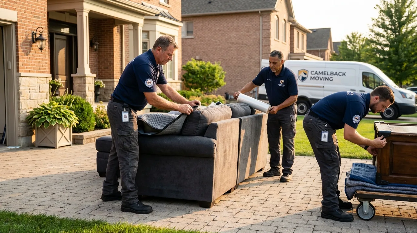 Large estate moving crew wrapping furniture in Carlisle, AR