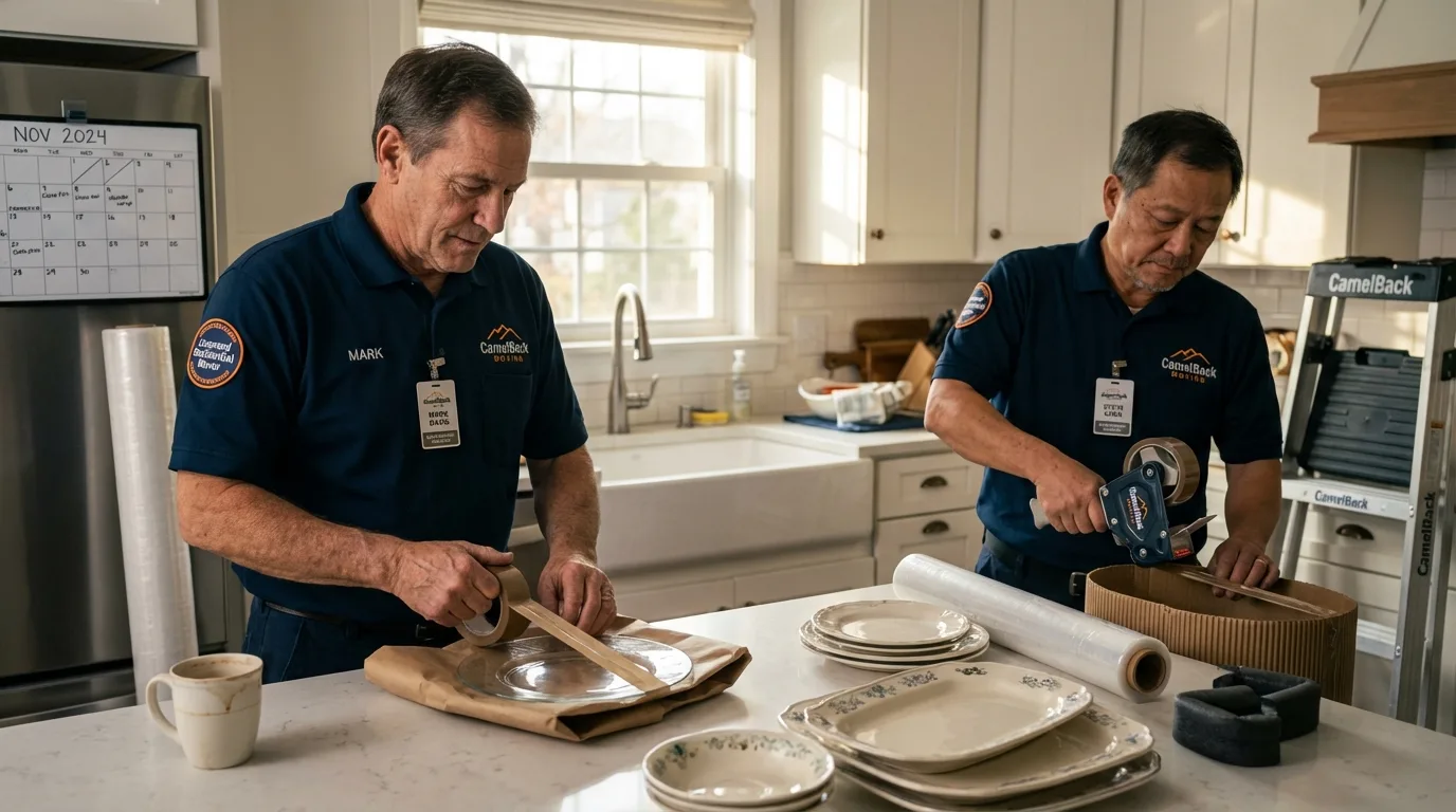 Professional crew packing kitchen dishware in Carlisle, AR
